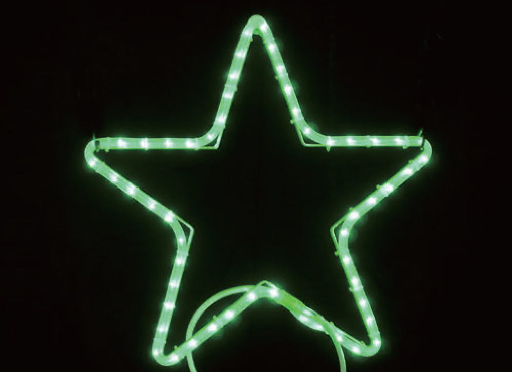 イルミネーション　スター45cm　緑　グリーン　星　2Dモチーフ　きれい　美しい　光　冬　クリスマス　パーティー　イベント　LED　飾り　エコ　電飾　野外　屋外　雑貨　グッズ　かわいい