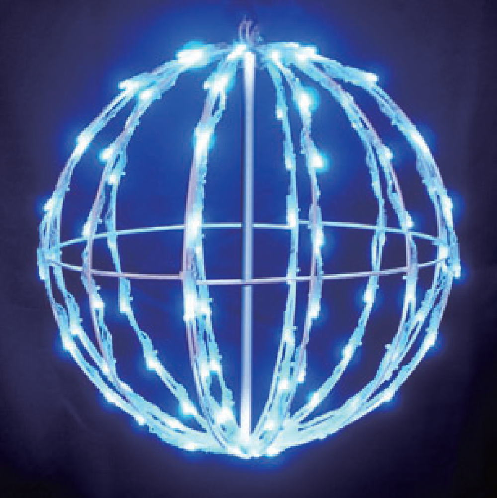 イルミネーション　ラインボール40cm　青　ブルー　球　3Dモチーフ　きれい　美しい　光　冬　クリスマス　パーティー　イベント　LED　飾り　エコ　電飾　野外　屋外　雑貨　グッズ　かわいい