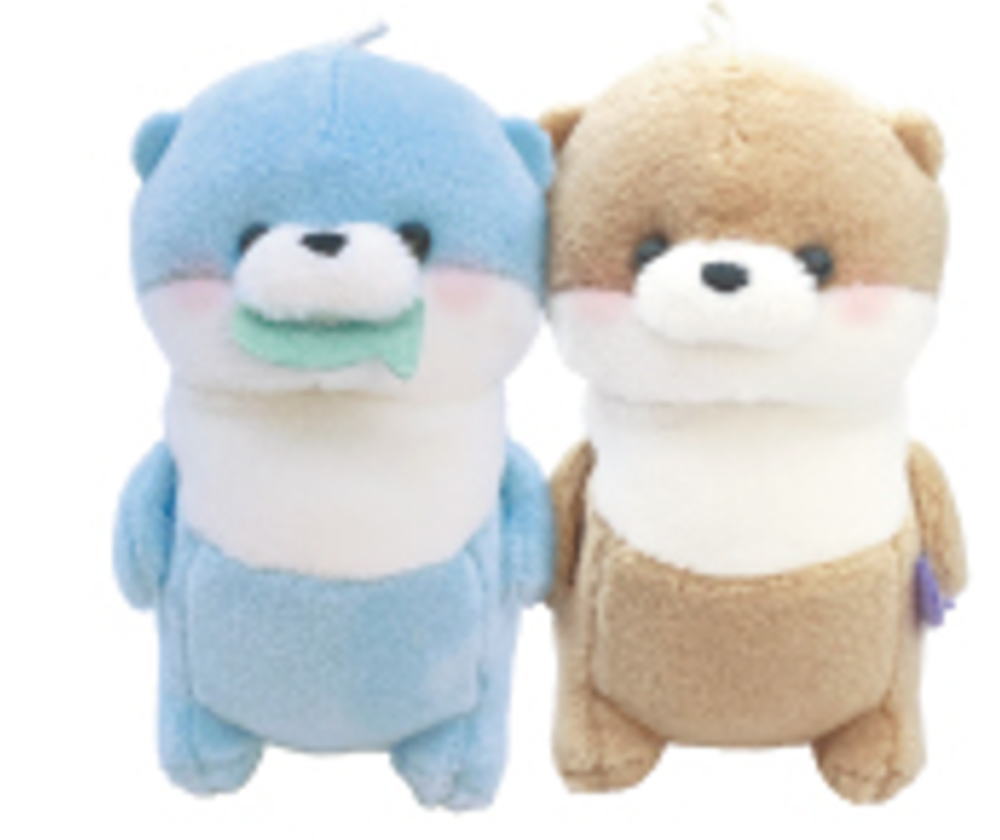 新品・タグ付き！　カワウソぬいぐるみ & マスコットキーホルダー　8点セット もちかわうそ ミニ ブラウン チェーン付 カワウソ ぬいぐるみ