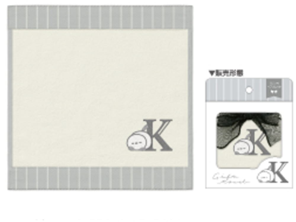 【送料無料】 オリジナル ヘアゴム付きイニシャルギフトタオルセット 【10個セット】 K シマエナガ 鳥 たおる ミニタオル ハンドタオル ハンカチ プチ プレゼント お祝い 雑貨 グッズ かわいい TE