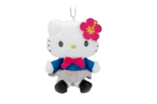 ハローキティ ぬいぐるみ タータン キーホルダー ハローキティ ぬいぐるみ マスコット キーチェーン 50周年 赤