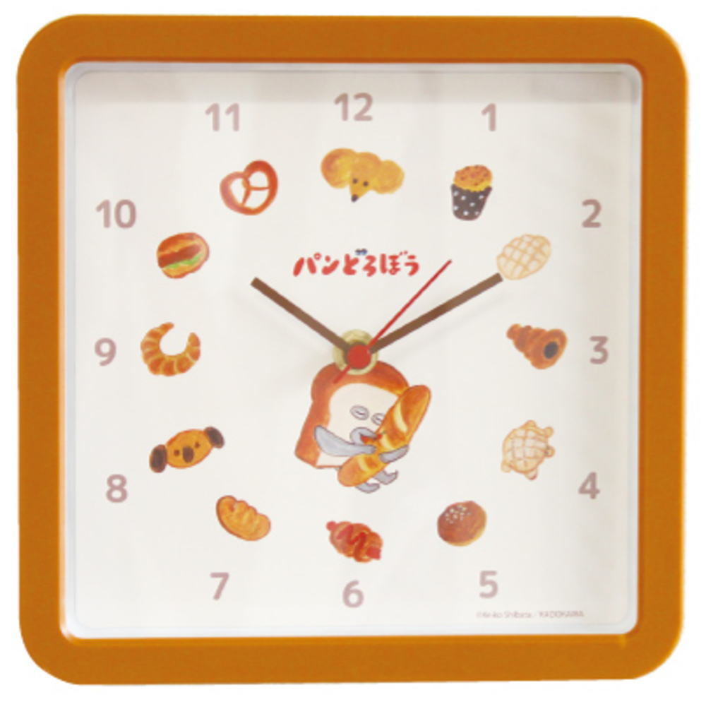 楽天市場】パンどろぼう【スクエアウォールクロック 掛時計】絵本