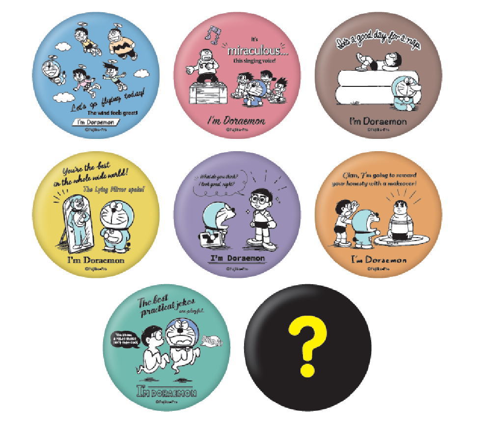 ドラえもん バッジ7個セット ピンバッジ（ブラインド）｜アイムドラえもん｜フラワーリング