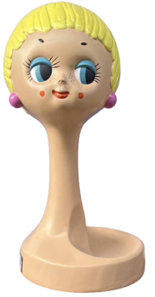 さなけめヘッドマネキン　ブラウン　レトロ　ブラウン　ツイッギー ヘッドマネキン ディスプレイ （ブラウン） ツイッギー レプリカ