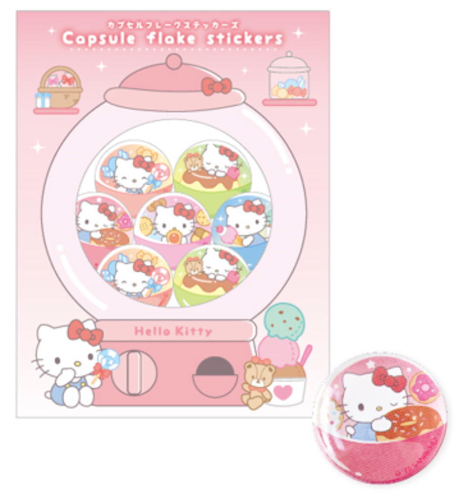 ハローキティ＊ステッカーセット＊フレークシール モンチッチ×ハローキティ50周年 フレークシール スタンダードA