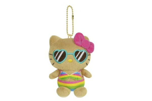 ハローキティ ぬいぐるみ エアロビ 日焼け サンリオ マスコット kitty ハローキティ 50周年 新品 アベイル マスコットチャーム