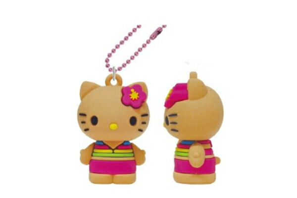 ハローキティ★サンリオ★マスコットキーホルダー★ウキワ★ハイビスカス★レア商品 サンリオ ハワイ限定 日焼けキティ キーホルダー ハイビスカス柄