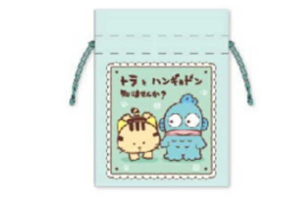 【日本製】【タマとフレンズ×サンリオキャラクターズ】豆巾着【ライトグリーン】【緑】【絵日記】【トラとハンギョドン】【うちのタマ知りませんか?】【コラボ】【ポーチ】【ケース】【小物入れ】【袋】【収納】【雑貨】【グッズ】【かわいい】画像