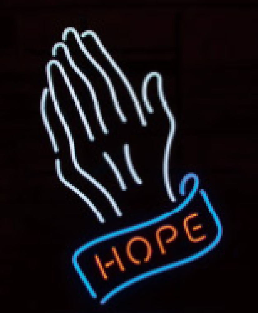 アメリカン雑貨 ネオンサインPRAYER HOPE USA アメキャラ BAR 赤ちょうちん 喫茶店 ネオンともし火 電飾 ともし火 息差し 貼り出し 照度 室内装飾 雑貨 グッズ 愛くるしげ