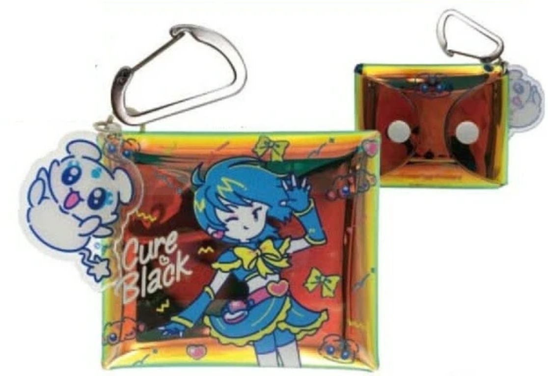 【送料無料】　ふたりはプリキュア　クリアマルチケースSS　キュアブラック　プリキュア　アニメ　映画　ポーチ　小物入れ　小銭入れ　コインケース　収納　カラビナ付き　雑貨　グッズ　かわいい画像