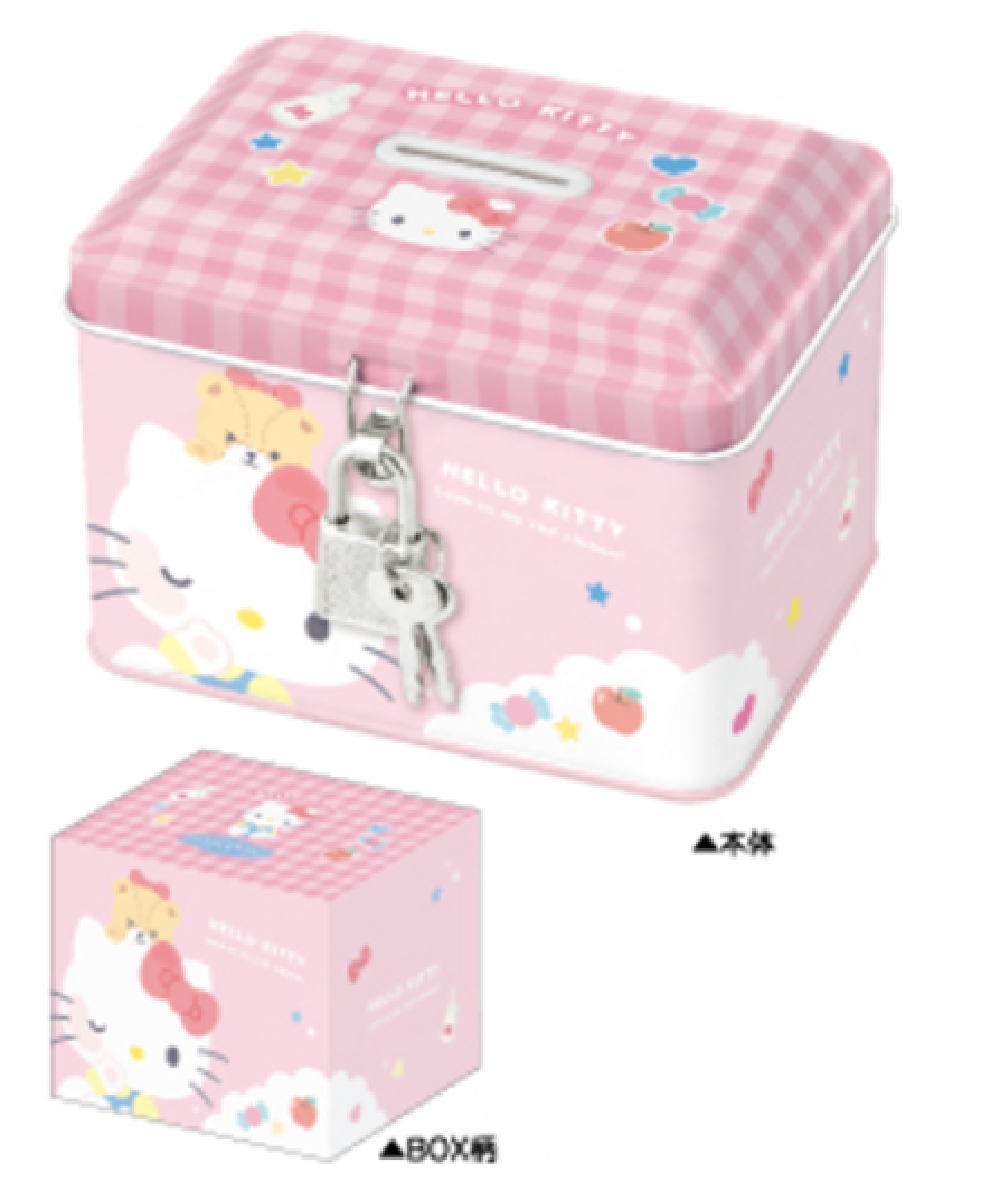 レトロ☆ハローキティ 貯金箱 鍵付き 缶ケース Amazon.co.jp: サンリオ