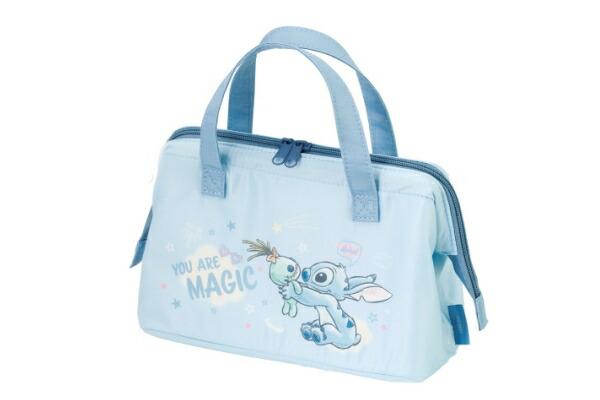 ディズニーキャラクター　がま口型ランチバッグM　リロアンドスティッチ　アニメ　映画　かばん　カバン　鞄　トート　ランチバッグ　弁当入れ　収納　遠足　アウトドア　子供　キッズ　雑貨　グッズ　かわいい画像