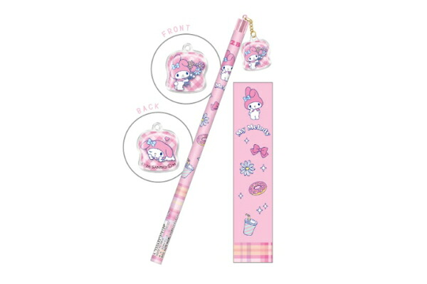 【20本セット】　【セット】　【セット商品】　サンリオキャラクターズ　ドロップチャーム鉛筆2B　マイメロディ　ワンダフルワールド　えんぴつ　ペンシル　筆記用具　文房具　学校　勉強　雑貨　グッズ　かわいい