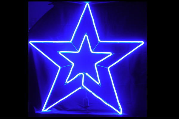 ネオン　LEDネオンチューブビックスター　RGB　レインボー　星　ほし　2連　ネオンライト　電飾　LED　ライト　BAR　カフェ　看板　イルミネーション　インテリア　店舗　ネオンサイン　アメリカン雑貨　おしゃれ｜ＡＯＩデパート