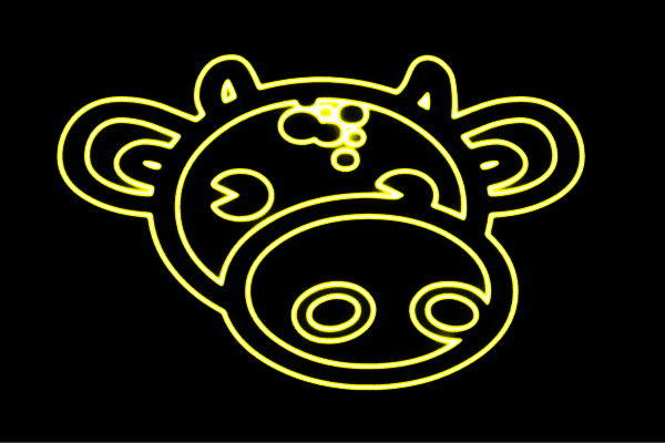 ネオン　うしウシ　牛　COW　カウ　アニマル　ネオンライト　電飾　LED　ライト　サイン　neon　看板　イルミネーション　インテリア　店舗　ネオンサイン　アメリカン雑貨　おしゃれ｜ＡＯＩデパート