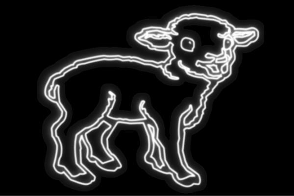 ネオン 子やぎ子ヤギ ヤギ やぎ Goat ゴウト アニマル 動物 ネオンライト 電飾 LED ライト サイン neon 看板 イルミネーション インテリア 店舗 ネオンサイン アメリカン雑貨 おしゃれ