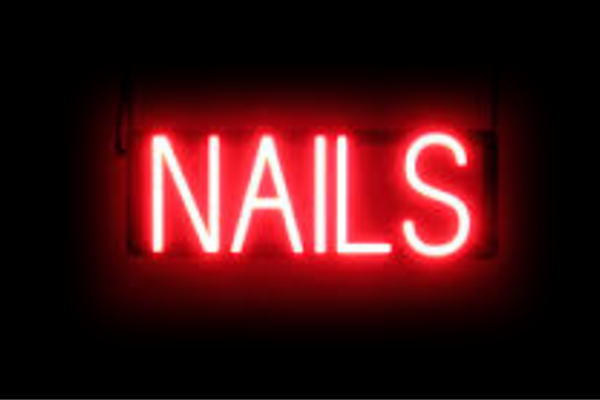 ネオン NAILSネイル ネイルサロン 後ばらい爪 赤ちょうちん NAIL 爪 つめ 小間絵 ネオンともし火 電飾 LED ともし火 顕われ neon 貼り出し 照明 室内装飾 バス発着場 ネオンサイン アメリカン雑貨 今めかしい