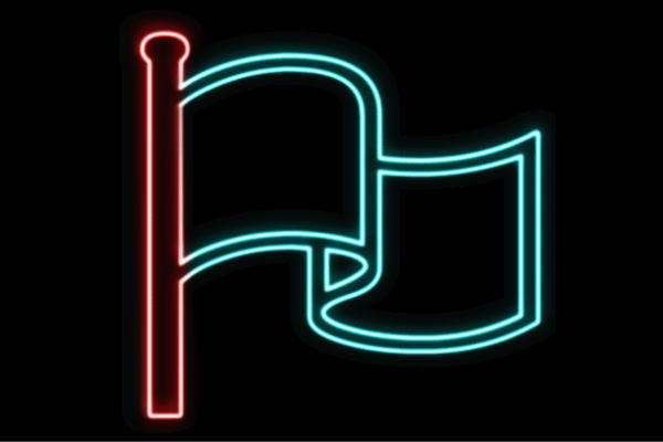ネオン 信号旗はた ハタ 旗 アイコン 目じるし ネオンともし火 電飾 LED ともし火 顕われ neon 貼り出し 照明 室内装飾 バス発着場 ネオンサイン アメリカン雑貨