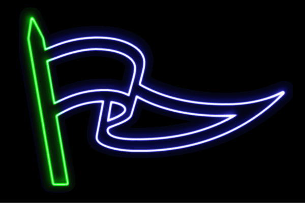ネオン 信号旗2 はた ハタ 旗 アイコン 目じるし ネオンともし火 電飾 LED ともし火 顕われ neon 貼り出し 照明 室内装飾 バス発着場 ネオンサイン アメリカン雑貨