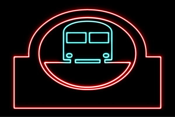 ネオン 路面電車2 トレイン でんしゃ 乗物 鉄道車両 鉄道線路 アイコン 小間絵 ネオンともし火 電飾 LED ともし火 顕われ neon 貼り出し 照明 室内装飾 バス発着場 ネオンサイン アメリカン雑貨 今めかしい