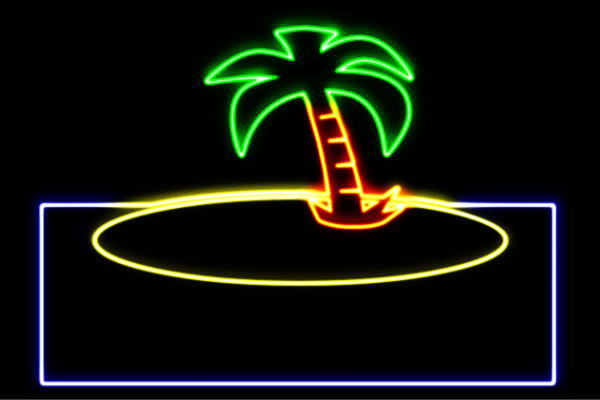 ネオン 椰子科の木2 海 やしの木 南国 うみ 夏 夏時 ネオンともし火 電飾 LED ともし火 顕われ neon 貼り出し 照明 室内装飾 バス発着場 ネオンサイン アメリカン雑貨 今めかしい