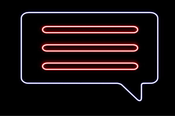 ネオン ふきだし8 吹き出し 目じるし せりふ セリフ 小間絵 アイコン ネオンともし火 電飾 LED ともし火 顕われ neon 貼り出し 照明 室内装飾 バス発着場 ネオンサイン アメリカン雑貨 今めかしい