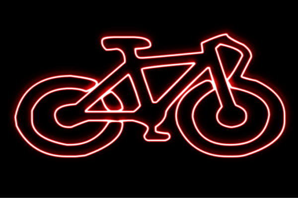 ネオン　自転車2　じてんしゃ　サイクル　バイシクル　乗り物　アイコン　イラスト　ネオンライト　電飾　LED　ライト　サイン　neon　看板　イルミネーション　インテリア　店舗　ネオンサイン　アメリカン雑貨　おしゃれ