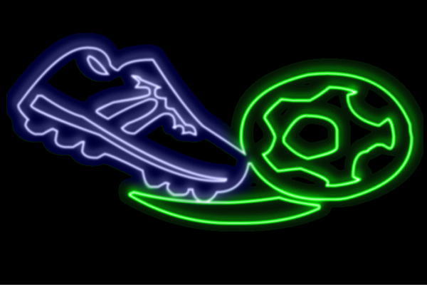 ネオン　サッカー2　フットボール　フットサル　ボール　スポーツ　アイコン　イラスト　ネオンライト　電飾　LED　ライト　サイン　neon　看板　イルミネーション　インテリア　店舗　ネオンサイン　アメリカン雑貨