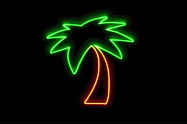 ネオン 椰子科の木3 海 やしの木 南国 うみ 夏 夏時 ネオンともし火 電飾 LED ともし火 顕われ neon 貼り出し 照明 室内装飾 バス発着場 ネオンサイン アメリカン雑貨 今めかしい