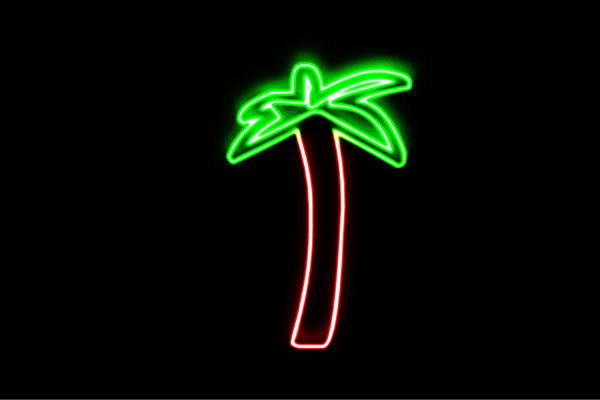 ネオン 椰子科の木5 海 やしの木 南国 うみ 夏 夏時 ネオンともし火 電飾 LED ともし火 顕われ neon 貼り出し 照明 室内装飾 バス発着場 ネオンサイン アメリカン雑貨 今めかしい