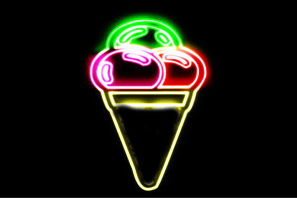 ネオン　アイスクリーム4　ソフトクリーム　ICE CREAM　アイス　アイコン　ネオンライト　電飾　LED　ライト　サイン　neon　看板　イルミネーション　インテリア　店舗　ネオンサイン　アメリカン雑貨　おしゃれ｜ＡＯＩデパート