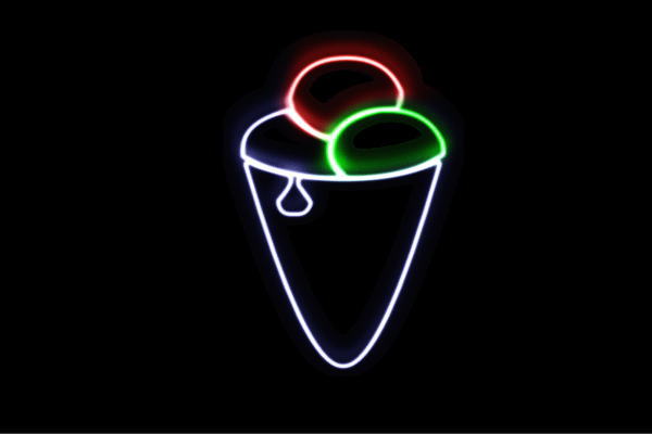 ネオン クリーム14 ソフトクリーム ICE CREAM 内燃機関 アイコン ネオンともし火 電飾 LED ともし火 顕われ neon 貼り出し 照明 室内装飾 バス発着場 ネオンサイン アメリカン雑貨 今めかしい