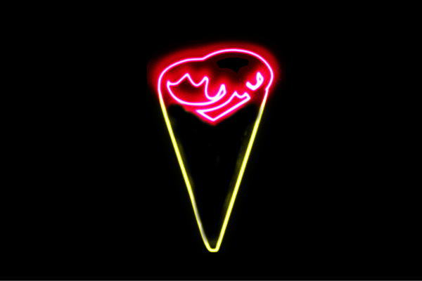 ネオン クリーム18 ソフトクリーム ICE CREAM 内燃機関 アイコン ネオンともし火 電飾 LED ともし火 顕われ neon 貼り出し 照明 室内装飾 バス発着場 ネオンサイン アメリカン雑貨 今めかしい