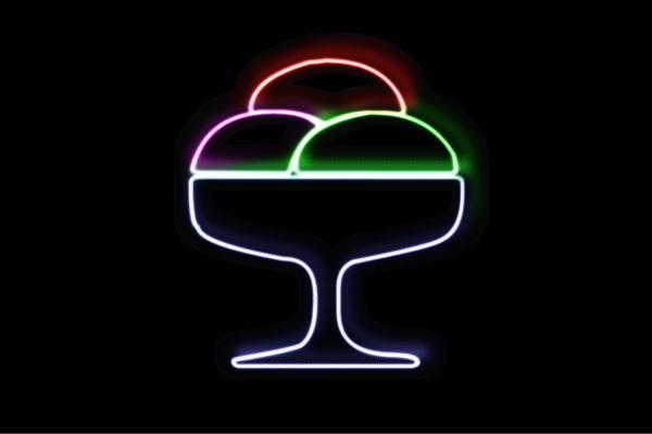 ネオン クリーム23 ソフトクリーム ICE CREAM 内燃機関 アイコン ネオンともし火 電飾 LED ともし火 顕われ neon 貼り出し 照明 室内装飾 バス発着場 ネオンサイン アメリカン雑貨 今めかしい