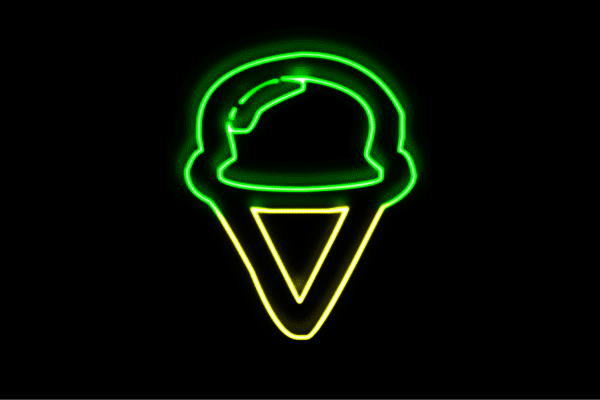 ネオン クリーム25 ソフトクリーム ICE CREAM 内燃機関 喫茶店 アイコン ネオンともし火 電飾 LED ともし火 顕われ neon 貼り出し 照明 室内装飾 バス発着場 ネオンサイン アメリカン雑貨 今めかしい