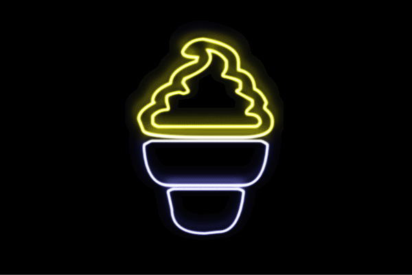 ネオン ソフトクリーム12 ICE CREAM クリーム 内燃機関 小間絵 ネオンともし火 電飾 LED ともし火 顕われ neon 貼り出し 照明 室内装飾 バス発着場 ネオンサイン アメリカン雑貨 今めかしい