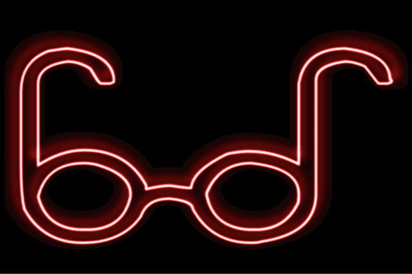 ネオン 眼鏡3 メガネ めがね だて眼鏡 黒眼鏡 ネオンともし火 電飾 LED ともし火 顕われ neon 貼り出し 照明 室内装飾 バス発着場 ネオンサイン アメリカン雑貨 今めかしい