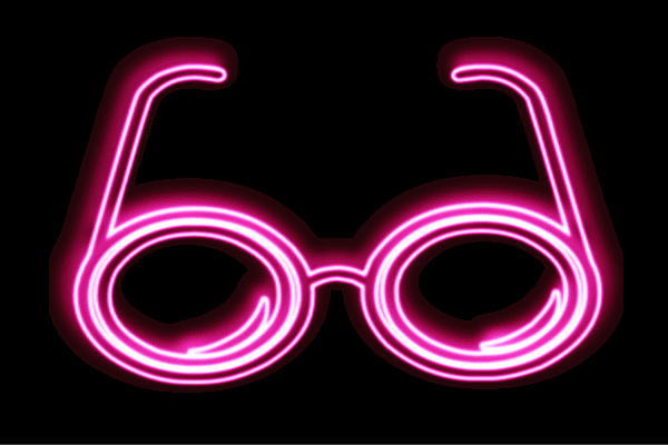 ネオン 眼鏡4 メガネ めがね だて眼鏡 黒眼鏡 ネオンともし火 電飾 LED ともし火 顕われ neon 貼り出し 照明 室内装飾 バス発着場 ネオンサイン アメリカン雑貨 今めかしい
