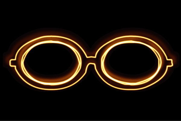 ネオン 眼鏡6 メガネ めがね だて眼鏡 黒眼鏡 ネオンともし火 電飾 LED ともし火 顕われ neon 貼り出し 照明 室内装飾 バス発着場 ネオンサイン アメリカン雑貨 今めかしい