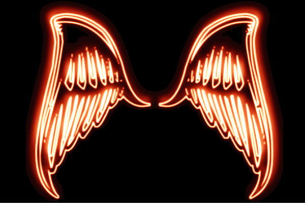 ネオン 舞台の袖31 羽 翼 はね つばさ WING 鳥毛 エンジェル ネオン点火装置 電飾 LED 点火装置 表われ neon 張り出し 照度 室内装飾 バス発着場 ネオンサイン アメリカン雑貨 今めかしい