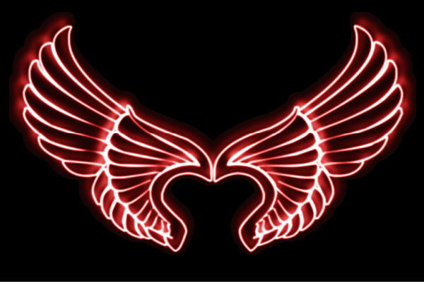 ネオン 舞台の袖32 羽 翼 はね つばさ WING 鳥毛 エンジェル ネオン点火装置 電飾 LED 点火装置 表われ neon 張り出し 照度 室内装飾 バス発着場 ネオンサイン アメリカン雑貨 今めかしい