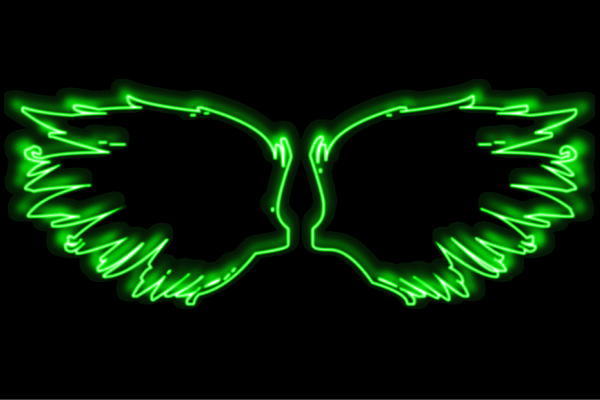 ネオン 舞台の袖34 羽 翼 はね つばさ WING 鳥毛 エンジェル ネオン点火装置 電飾 LED 点火装置 表われ neon 張り出し 照度 室内装飾 バス発着場 ネオンサイン アメリカン雑貨 今めかしい
