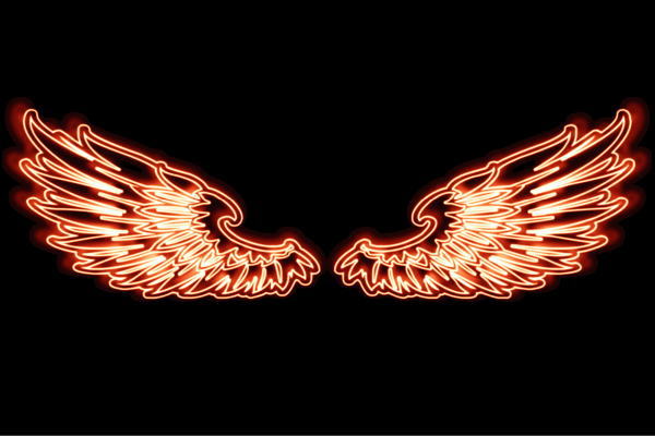 ネオン 舞台の袖45 羽 翼 はね つばさ WING 鳥毛 エンジェル ネオン点火装置 電飾 LED 点火装置 表われ neon 張り出し 照度 室内装飾 バス発着場 ネオンサイン アメリカン雑貨 今めかしい
