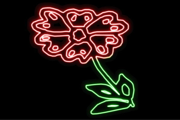 ネオン 花32 ふらわー 御花 はな ハナ FLOWER お花 ネオン点火装置 電飾 LED 点火装置 表われ neon 張り出し 照度 室内装飾 バス発着場 ネオンサイン アメリカン雑貨 今めかしい