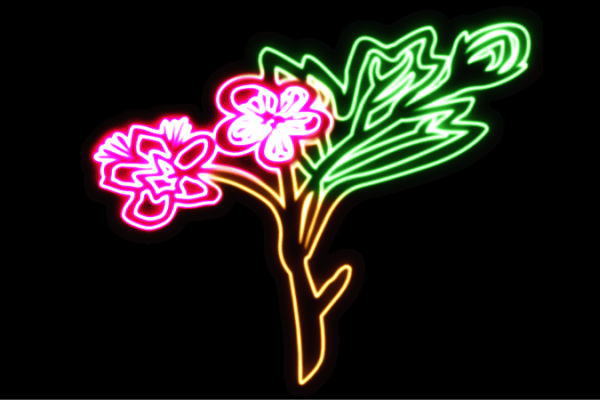 ネオン 花34 ふらわー 御花 はな ハナ FLOWER お花 ネオン点火装置 電飾 LED 点火装置 表われ neon 張り出し 照度 室内装飾 バス発着場 ネオンサイン アメリカン雑貨 今めかしい