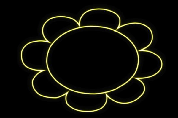 ネオン ひまわり5 向日葵 日回り sunflower サンフラワー 花 はな お花 小間絵 ネオンともし火 電飾 LED ともし火 顕われ neon 貼り出し 照明 室内装飾 バス発着場 ネオンサイン 今めかしい