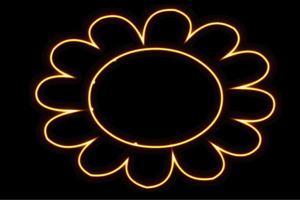 ネオン ひまわり6 向日葵 日回り sunflower サンフラワー 花 はな お花 小間絵 ネオンともし火 電飾 LED ともし火 顕われ neon 貼り出し 照明 室内装飾 バス発着場 ネオンサイン 今めかしい