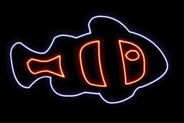 ネオン お魚24 魚 魚肉 さかな サカナ FISH 海 うみ ネオンともし火 電飾 LED ともし火 顕われ neon 貼り出し 照明 室内装飾 バス発着場 ネオンサイン アメリカン雑貨 今めかしい