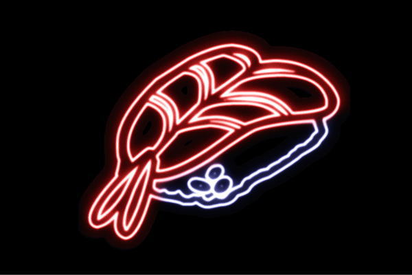 ネオン　えびエビ　海老　お寿司　寿司　おすし　すし　鮨　スシ　握り　ネオンライト　電飾　LED　ライト　サイン　neon　看板　イルミネーション　インテリア　店舗　ネオンサイン　アメリカン雑貨