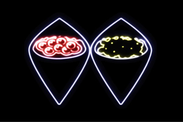 ネオン　手巻き寿司2　お寿司　寿司　おすし　すし　鮨　スシ　握り　ネオンライト　電飾　LED　ライト　サイン　neon　看板　イルミネーション　インテリア　店舗　ネオンサイン　アメリカン雑貨